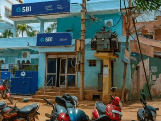 SBI-Branch-Amidst-Indian-Town-Life